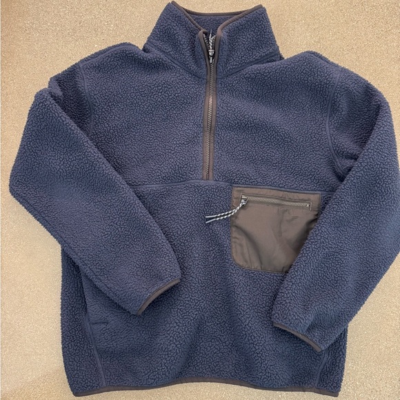 Everlane Sweaters - Everlane Blue Fleece Zip-Up